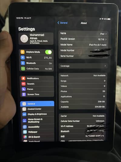 iPad Pro 9.7 bypass 9.7 inch display  256gb latest iOS software ins