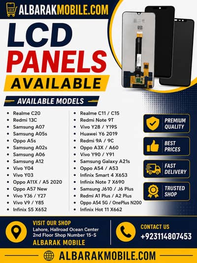 Mobile LCD Panels Available Samsung, Oppo, Vivo, Redmi, Realme