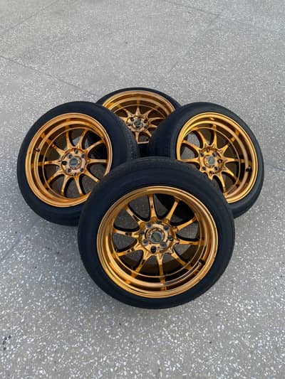 16s Gold Chrome CE28 Rim tyre for sale
