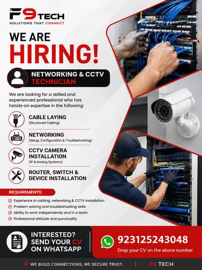 Networking & CCTV installer job