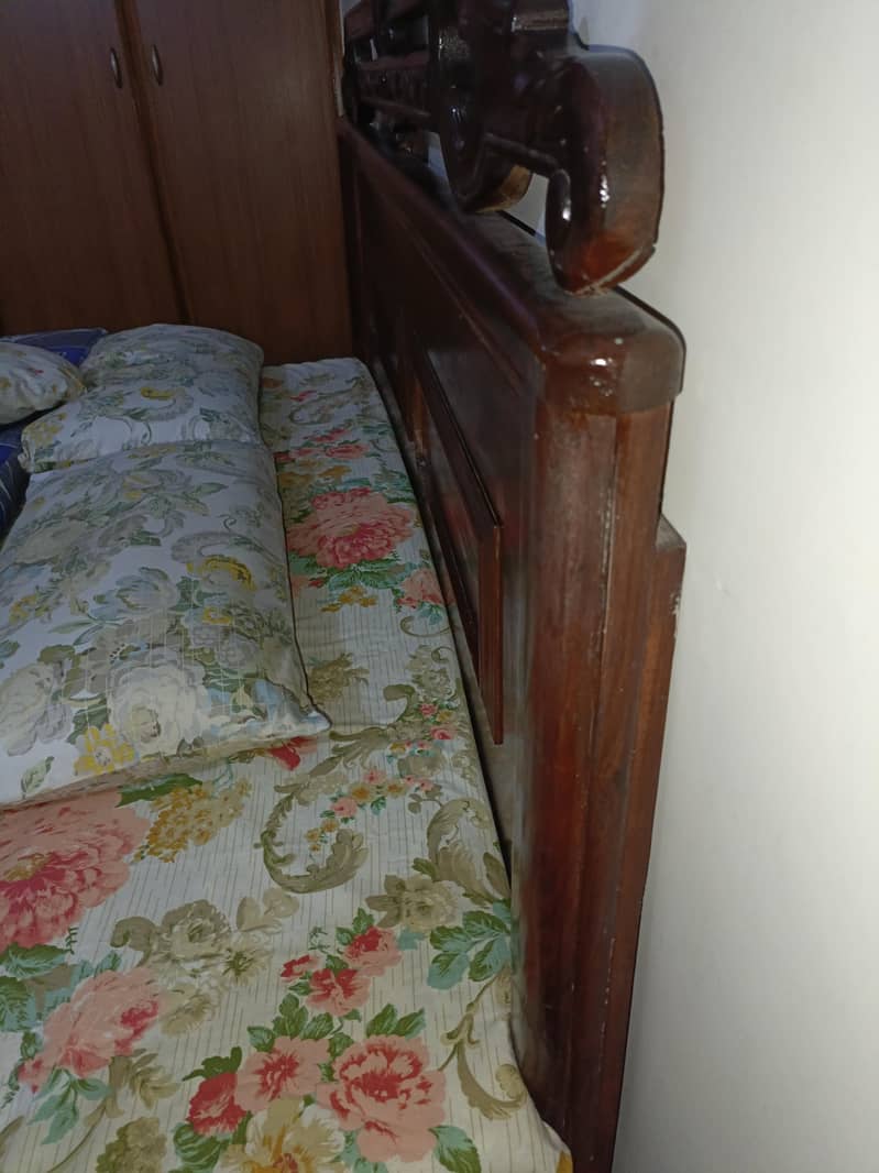 Solid wooden double bed Excellent condition ( bed only) 2