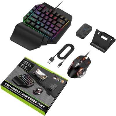 Mini keyboard and mouse attached with mobile