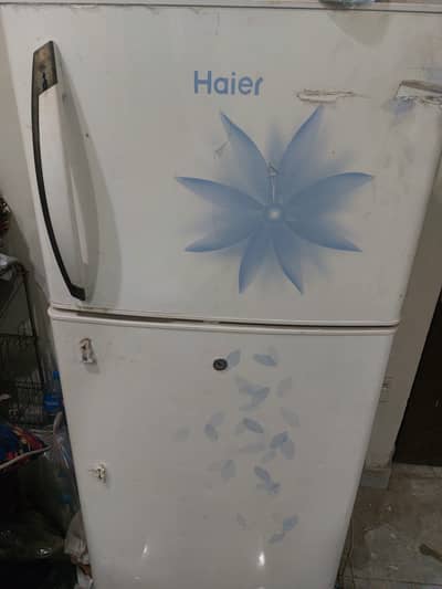 Haier small size double door refrigerator.