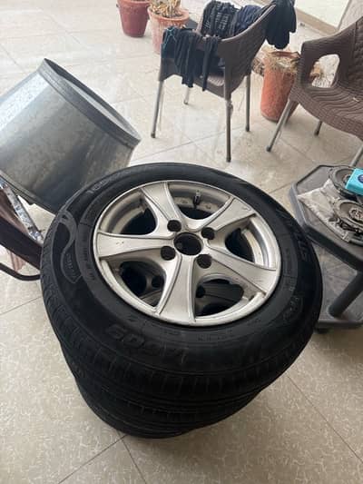 Genuine Imported Japanese 13 Inch rims with new imported tyres Premium