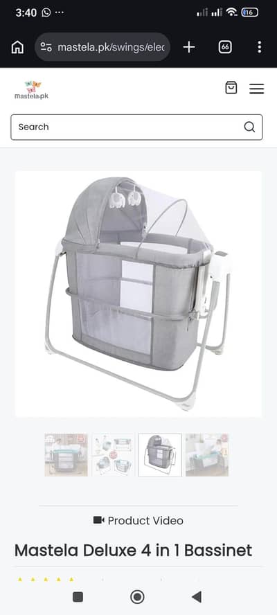 Bassinet 4 in 1 Mastela delux