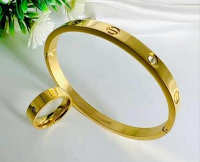 stainless steel cartiar hand cuff and ring
