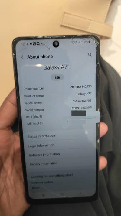 Samsung Mobile A71. . . . . . 03064142920