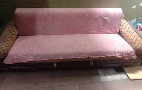 Sofa Cum Bed | Wooden Frame | Good Condition | Comfortable & Durable