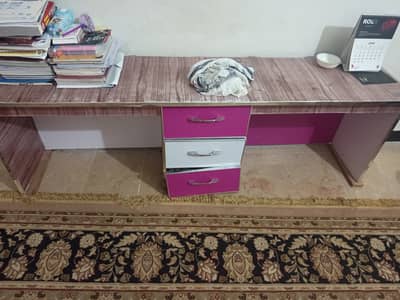 Wooden almari + wooden cainat with table