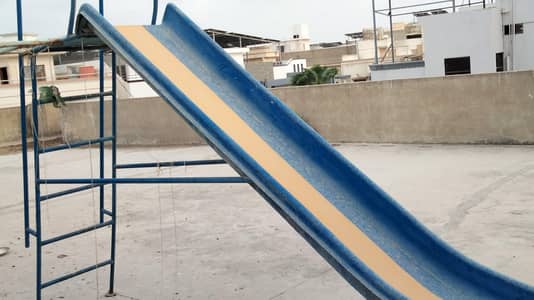 kids sliding swing and climber set