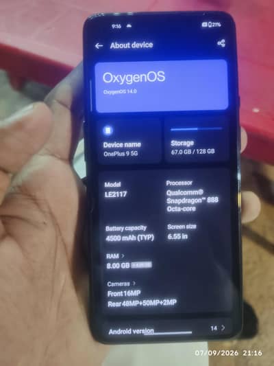 One Plus 9 (non) 8/128