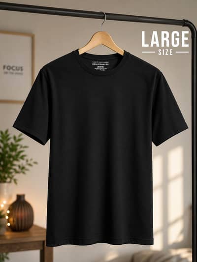 everyday confort-premium black t-shirt (large)