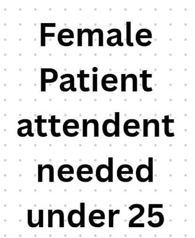 female patient attendent. no experience needed