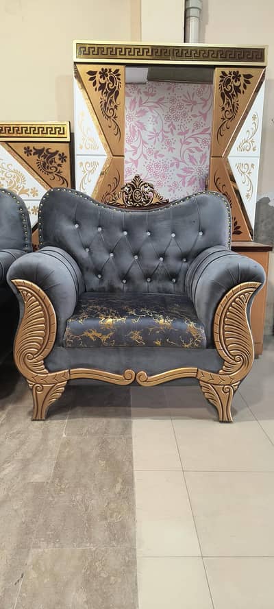 Brand New 5 Seater Kikar Wood Sofa Set – All Colors Available | Multan