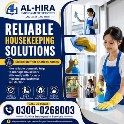 Maids / House Maids / cook / House chef / Baby Sitter maid available