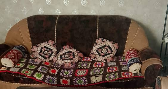 brown colour 5 seater sofa