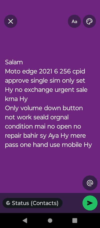 moto edge 2021 6 256 details pic mai dekhlo parh k msg karna