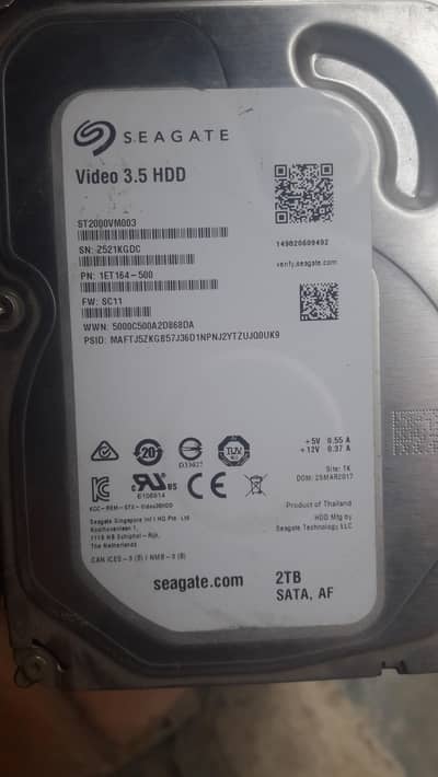 seagate 2TB Hard DisC + 2GB  DDR3  Ram  Combo