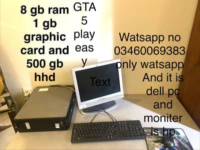 It is play gta 5 with easyly and this is pc,moneter,mouse, keyboard,