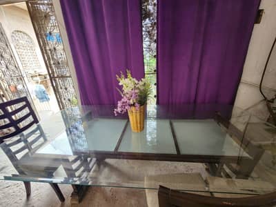 8-Seater Wooden Dining Table with 8 Chairs