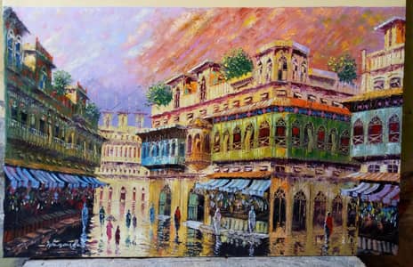 oil painting old building and landscapes. contact number 03033058668