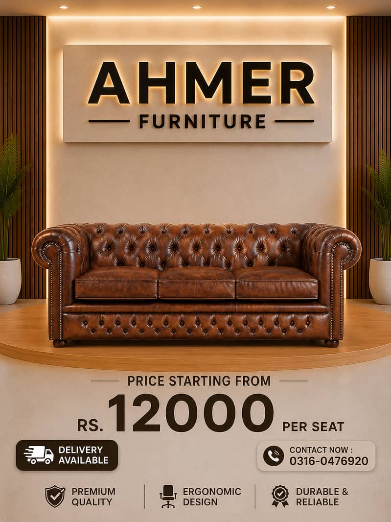 Sofa set/5 seater/6 Seater/Luxury Sofa/Wooden Sofa/Chesterfeild Sofa 0