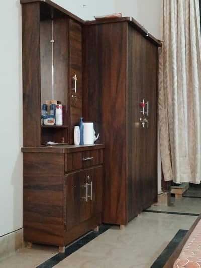 Double size Bed with 2 Door Almirah and Dressing Table