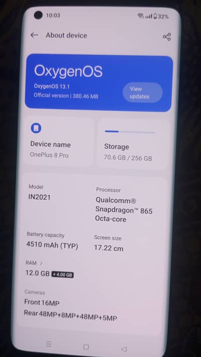 One plus 8pro 256gb