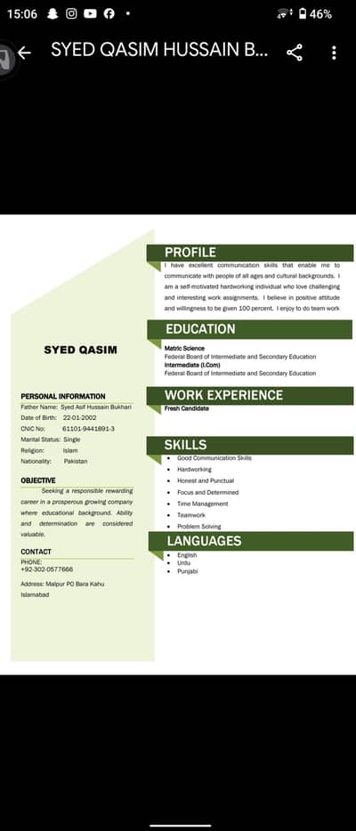 HI I AM A PERMANENT ISLAMABAD RESIDENT HOLDING DRIVING LICENSE I