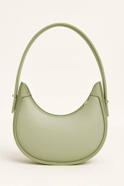 Stylish Green Leather Shoulder Bag for Girls – Brand New