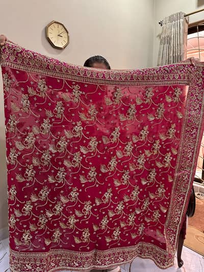 Bridal Silk Gharara and Chiffon Duppata