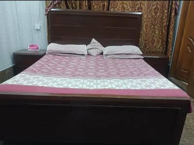 Solid Bed only 1 year used. without mattress 0333--4059583