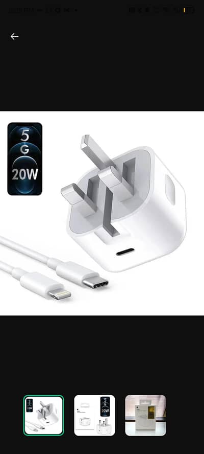 Apple 20W USB C Fast Charger UK 3 pin power Adaptor Pd fast Charging