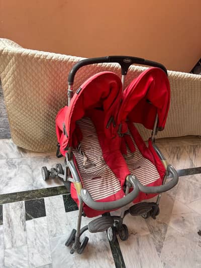 Baby double pram