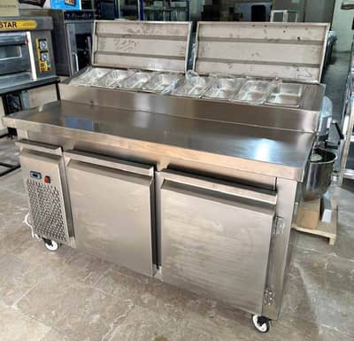 Pizza Prep Table 5.3 Ft Stainless Steel | Commercial Pizza Refrigerato