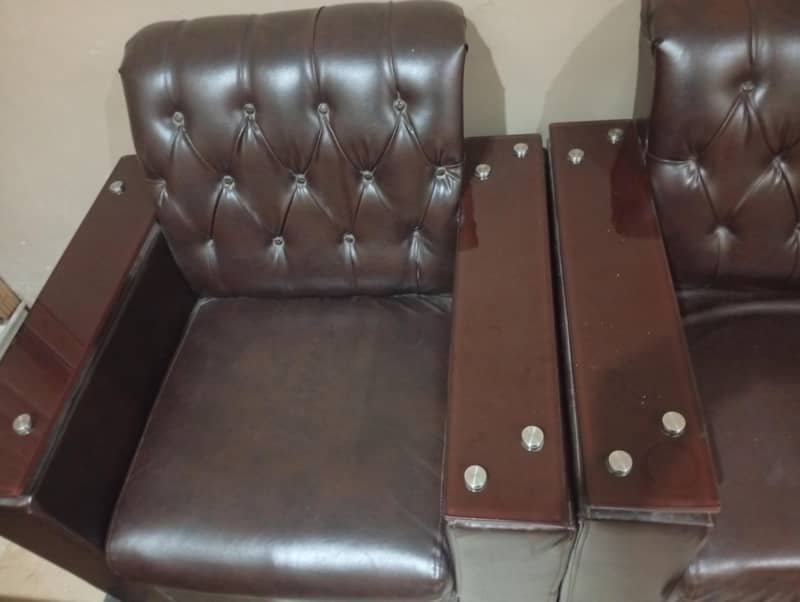 Leather Brown Sofa Set 2