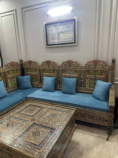 Swati L Shape Sofa with Table