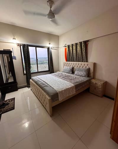 Two bedroom fully furnished luxury apartments available for rent in Gulberg Greens Islamabad