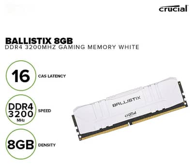 Crucial Ballistix RGB 16GB DDR4-3200 Desktop Gaming Memory (White)