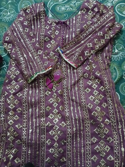 shiffon sheesha sitari work Dress
