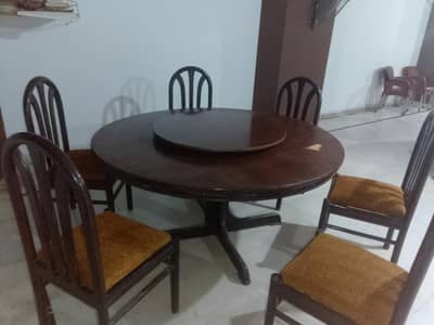 Wooden Dining Table Set with 6 Chairs | Good Condition | Best Price