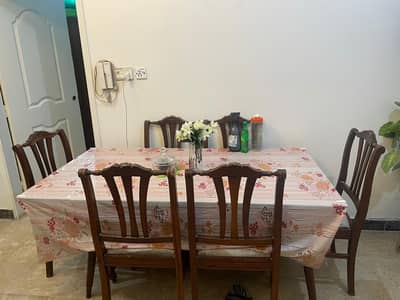 Smart wooden Dining table with 6 chairs