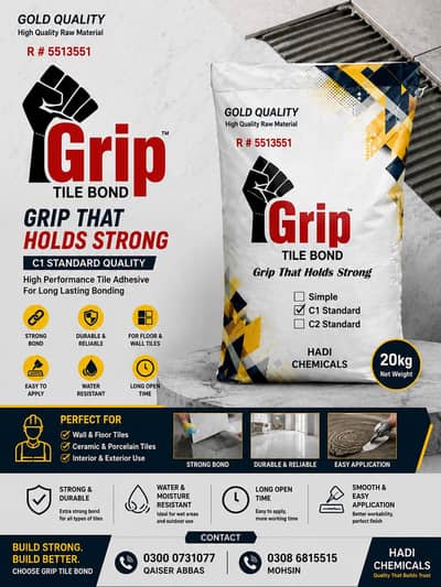 Grip tile bond