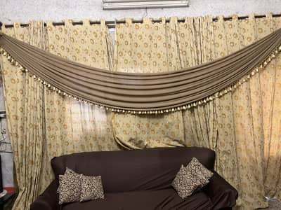 9 curtain heavy flair along with frill nd organza curtain