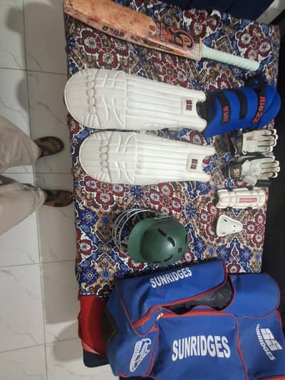 Cricket kit for sale high quality hard ball bat with all safety thing