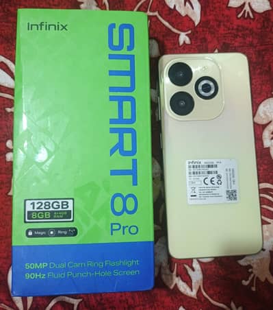 Infinix Smart 8 Pro 4+4/128 Lush Condition 10/100 with Box & Charger
