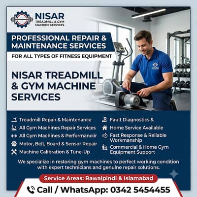 Treadmill Motor, Belt & Board Repair - Rawalpindi/Islamabad