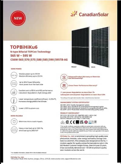 585 watt canadain Solar