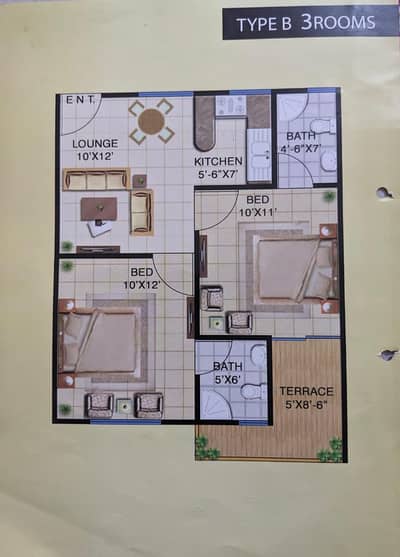 Green Line Residencia 2 Beds,1 Lounge,1 Drawing Room and Kitchen sale