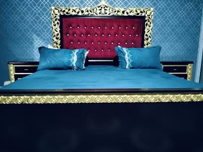 Bed with side tables